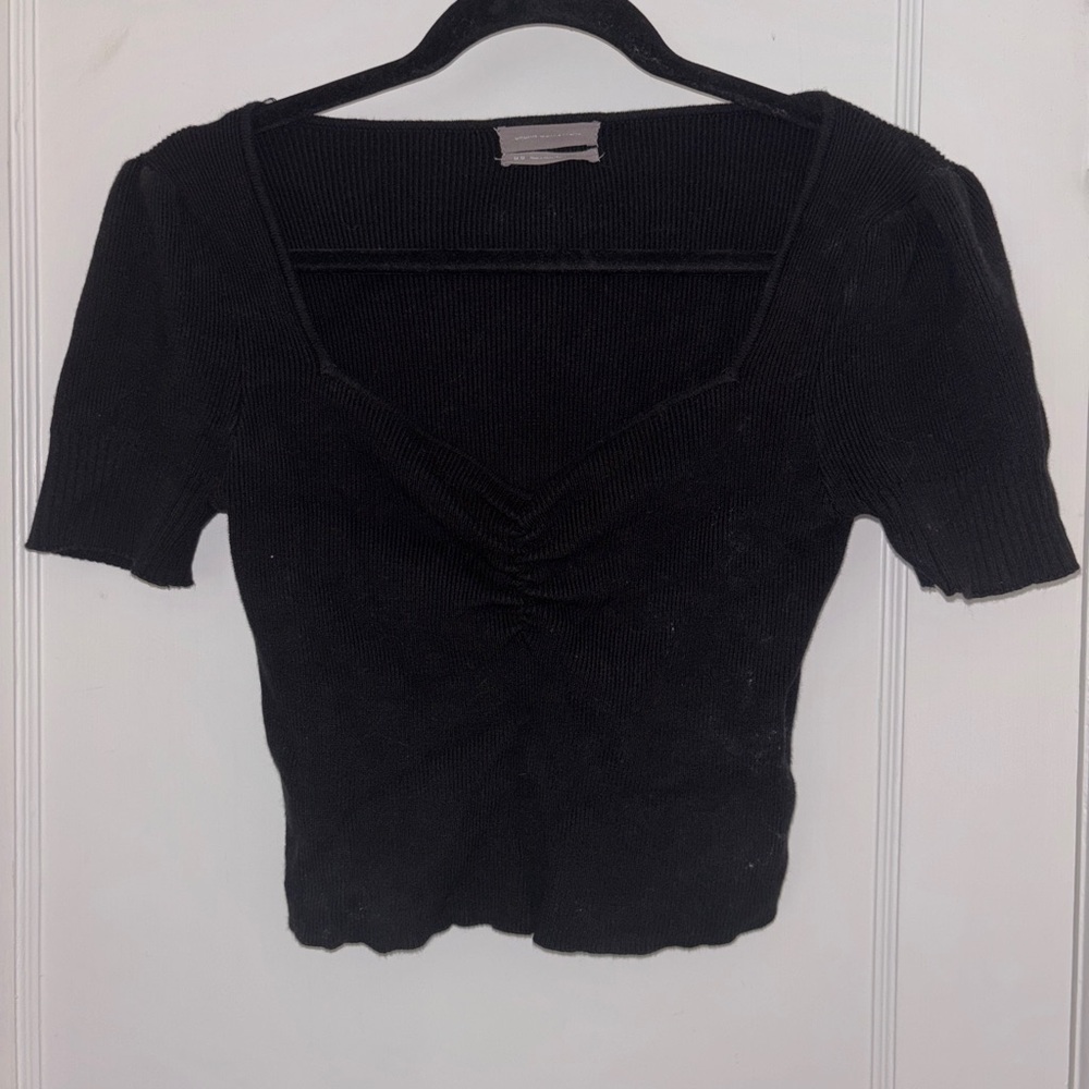 Urban Outfitters Black Ribbed Sweater Crop Top